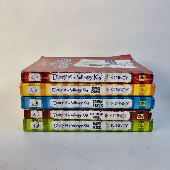 Diary of a Wimpy Kid Books Lot of 5 1 4 6 7 8 - Picture 1 of 2